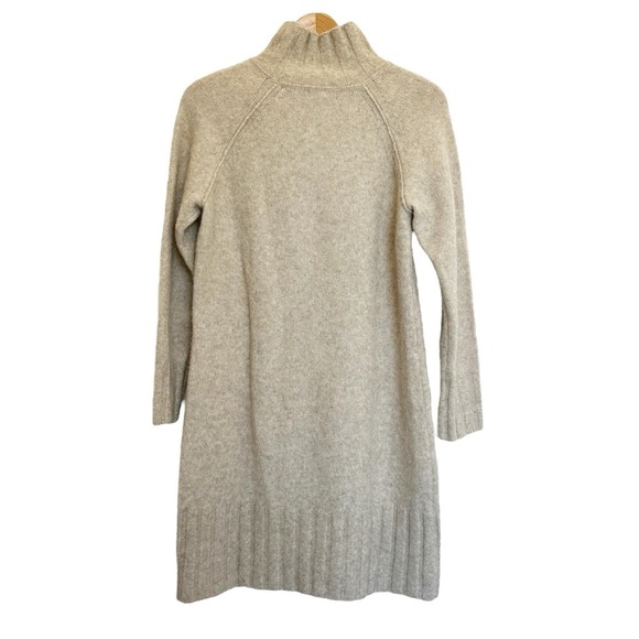 Banana Republic NWT Mock Neck Sweater Dress Heather Wheat Tan Wool Blend Shift - Picture 5 of 12